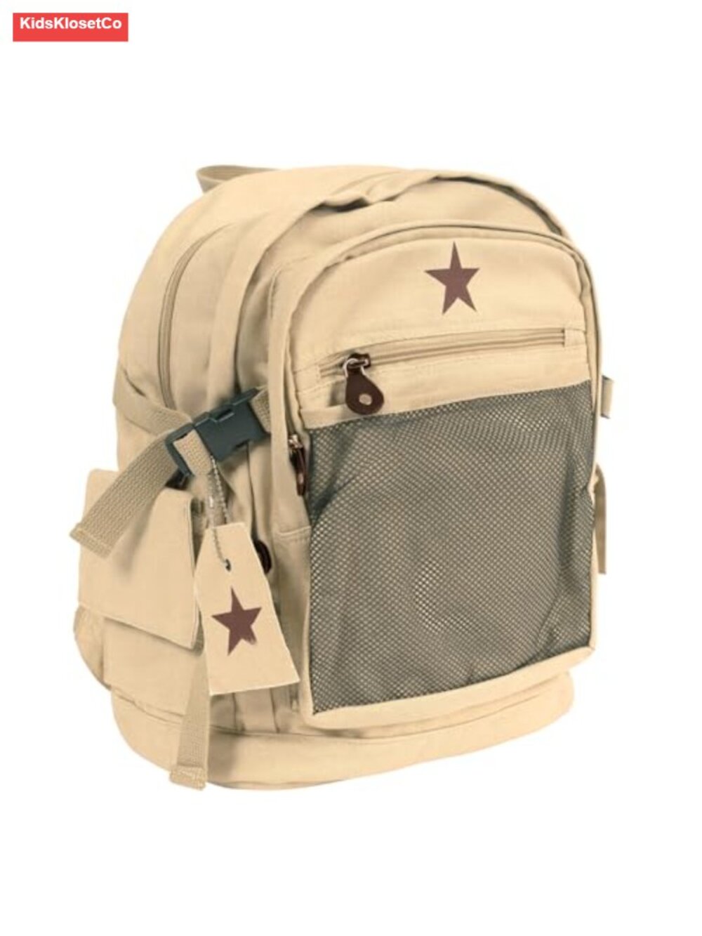 Canvas Backpack with Padded Straps, 7 Pockets, Water Resistant